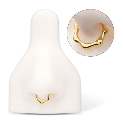 Invictus 24KT Gold PVD Titanium Bone Shaped Front Facing Hinged Segment Clicker