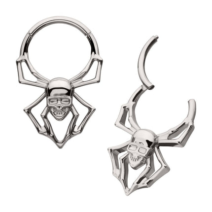 Invictus Titanium Spider Skull Front Facing Hinged Segment Clicker