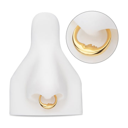 Invictus 24Kt Gold PVD Titanium Crescent Moon Face Front Facing Hinged Segment Clicker