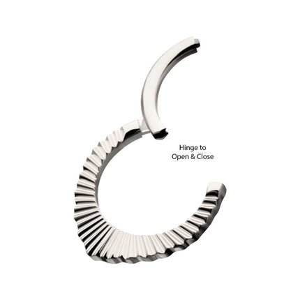 Invictus Titanium Radiant Pointed Hoop Front Facing Hinged Segment Clicker