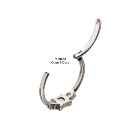 Invictus Titanium Linear Princess & Round Trio Gem Side Facing Hinged Segment Clickers