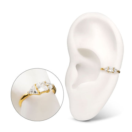 Invictus 24Kt Gold PVD Titanium Linear Princess & Triangle Cut Gem Side Facing Hinged Segment Clickers