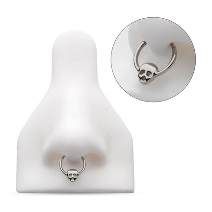 Invictus Titanium with Centered Skull Front Facing Hinged Segment Clicker