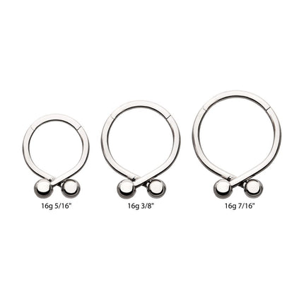 Invictus Titanium Twister Ball Hinged Segment Hoop Clicker