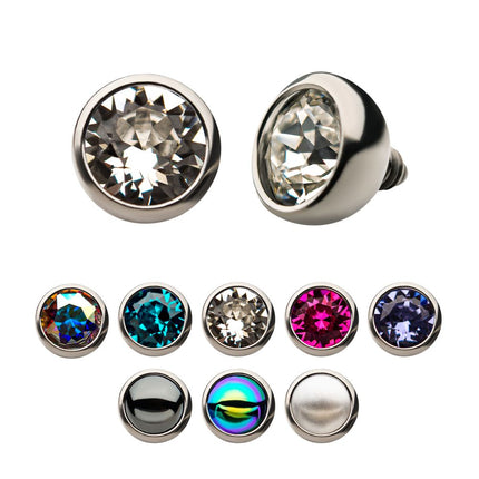 Invictus 14g Titanium Internally Threaded with Swarovski Crystal Round Back Bezel Set Top