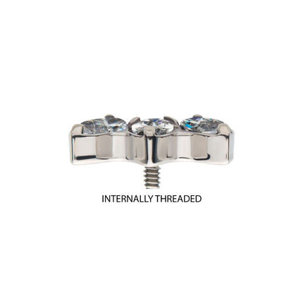 Invictus Titanium Internally Threaded with Triple Marquise CZ/Synthetic Opal Cluster Top