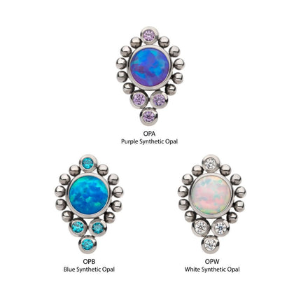 Invictus Titanium Internally Threaded Bezel Set Gem/Opal Beaded Cluster Top