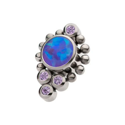 Invictus Titanium Internally Threaded Bezel Set Gem/Opal Beaded Cluster Top