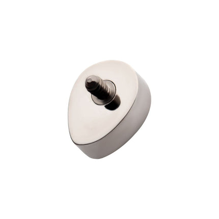 Invictus Titanium Internally Threaded with Bezel Set CZ Pear-Shaped Top