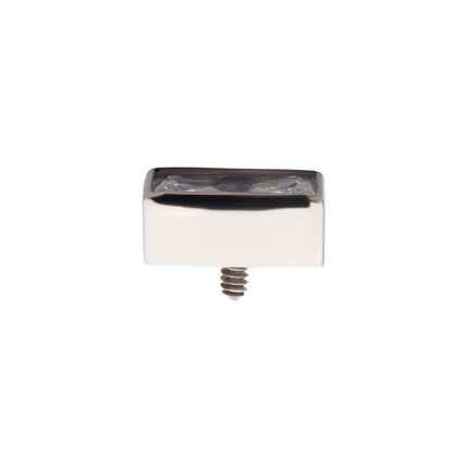 Invictus Titanium Internally Threaded with Bezel Set CZ Rectangular Shape Top
