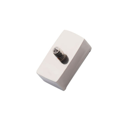Invictus Titanium Internally Threaded with Bezel Set CZ Rectangular Shape Top