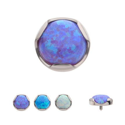 Invictus Titanium Internally Threaded with Prong Set Semi-Bezel Opal Low Profile Top