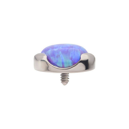 Invictus Titanium Internally Threaded with Prong Set Semi-Bezel Opal Low Profile Top