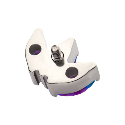 Invictus Titanium Internally Threaded with Prong Set Marquise Opal  3-Cluster Top