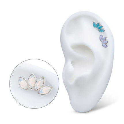Invictus Titanium Internally Threaded 4-Cluster Marquise Opalite Top