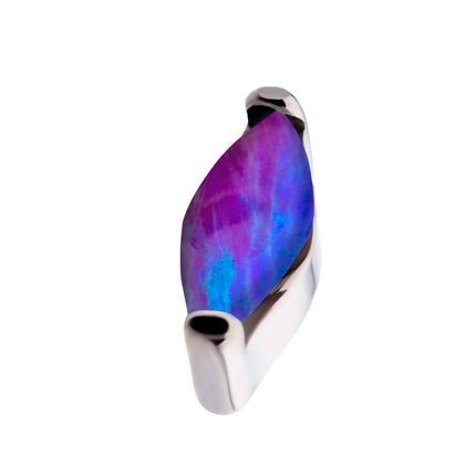 Invictus Titanium Internally Threaded with 2-Prong Set Marquise Opal Top