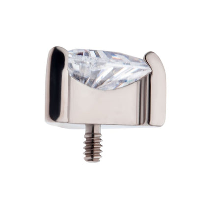 Invictus Titanium Internally Threaded with 3-Prong Set Triangular CZ Top
