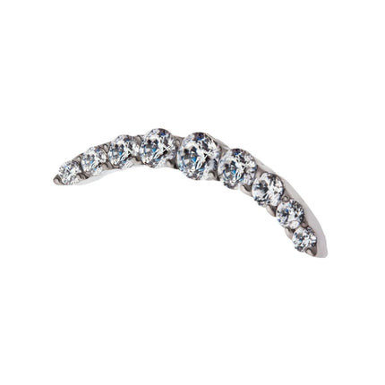 Invictus Titanium Internally Threaded Prong Set Round CZ/Opal 9-Cluster Top