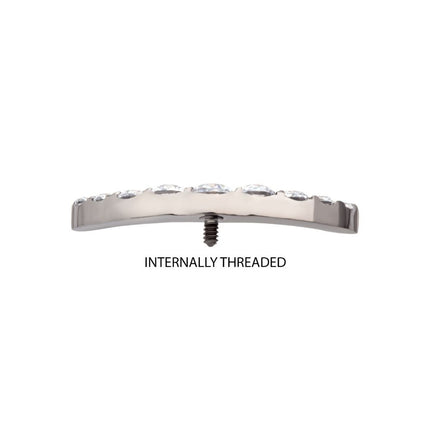 Invictus Titanium Internally Threaded Prong Set Round CZ/Opal 9-Cluster Top