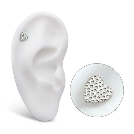 Invictus Titanium Internally Threaded Hammered Heart Top