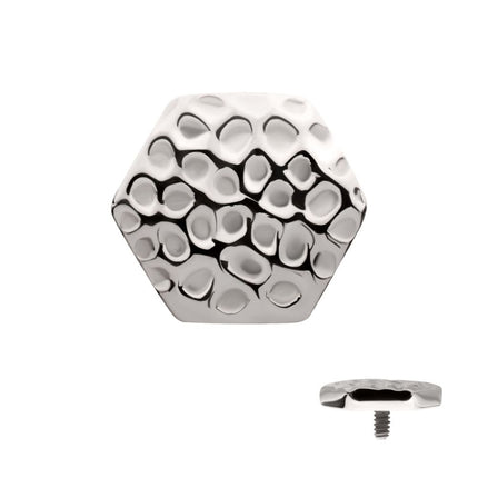 Invictus Titanium Internally Threaded Hammered Hexagon Top