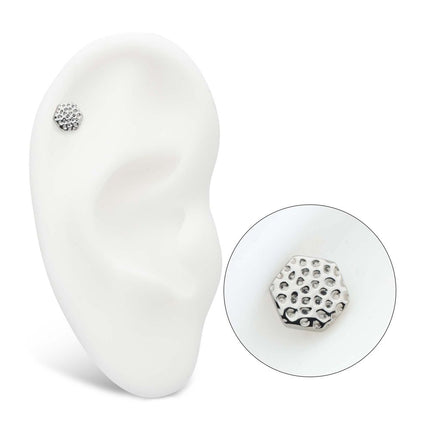 Invictus Titanium Internally Threaded Hammered Hexagon Top