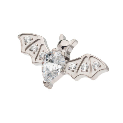 Invictus Titanium Internally Threaded with Round & Teardrop CZ Flying Bat Top