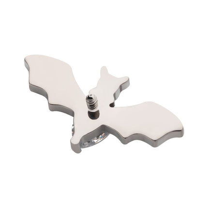 Invictus Titanium Internally Threaded with Round & Teardrop CZ Flying Bat Top