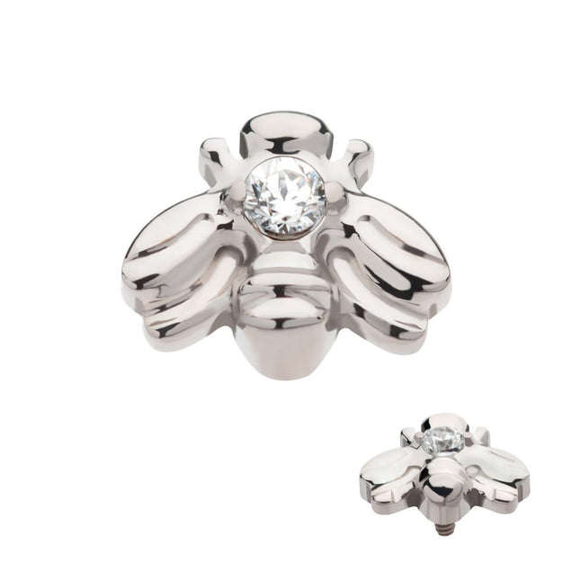 Invictus Titanium Internally Threaded with Prong Set CZ Bee Top