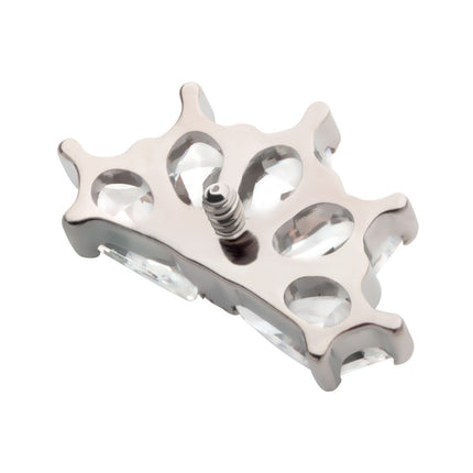 Invictus Titanium Internally Threaded with Prong Set Diamond Shape CZ Kite Shape Top