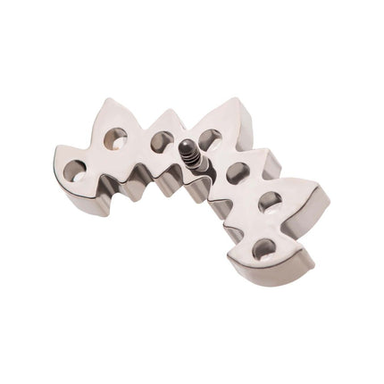 Invictus Titanium Internally Threaded with Prong Set Marquise Clear CZ 7-Cluster Fan Shape Top