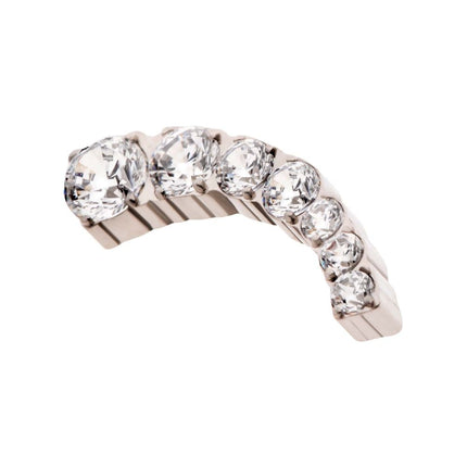 Invictus Titanium Internally Threaded with Prong Set Round Clear CZ 7-Cluster Top