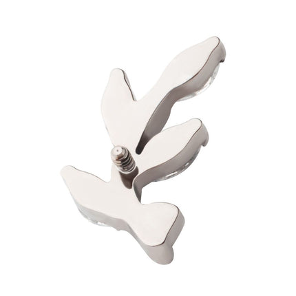 Invictus Titanium Internally Threaded Prong Set Marquise CZ Leaf Top