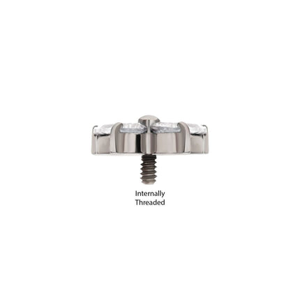 Invictus Titanium Internally Threaded Small Butterfly with Prong Set Round & Marquise Gem Top