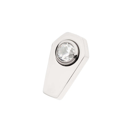 Invictus Titanium Internally Threaded Coffin Top with Bezel Set Round CZ