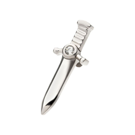 Invictus Titanium Internally Threaded with Bezel Set 1mm CZ Dagger Top