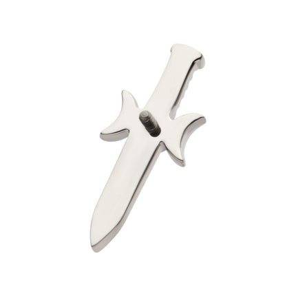 Invictus Titanium Internally Threaded with Bezel Set 2mm CZ/Opal Triple Moon Phase Dagger Top