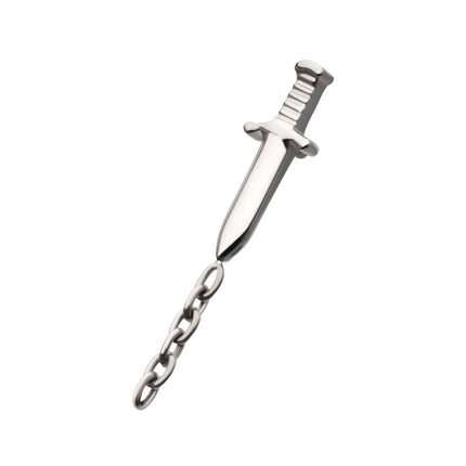 Invictus Titanium Internally Threaded Dagger Top with Dangle 8mm Chain