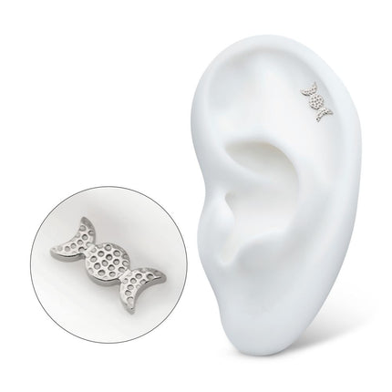 Invictus Titanium Internally Threaded Hammered Triple Moon Phase Top