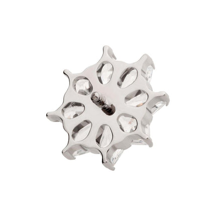 Invictus Titanium Internally Threaded 8-Cluster Prong Set Kite Shape CZ Flower Top