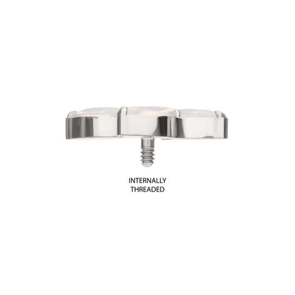 Invictus Titanium Internally Threaded Vine Shape Top with 3-Tier Full Opalite Marquise