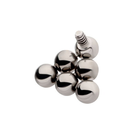 Invictus Titanium Internally Threaded 6 Beads Pyramid Shape Top