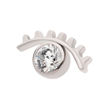 Invictus Titanium Internally Threaded with Bezel Set CZ Cut Out Evil Eye Top