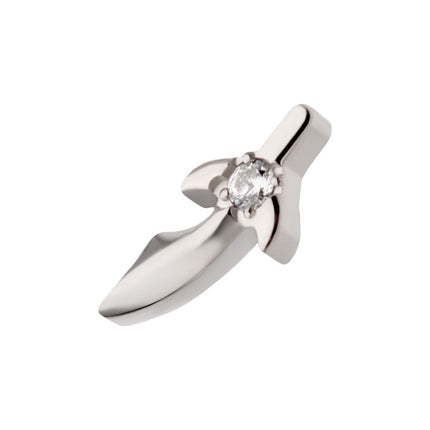 Invictus Titanium Internally Threaded with Center Prong Set CZ Dagger Top