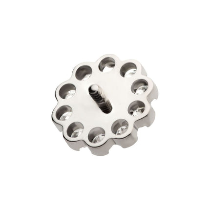 Invictus Titanium Internally Threaded Flower Top with 11 Clear CZ