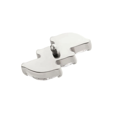 Invictus Titanium Internally Threaded Prong Set Marquise CZ Diagonal 3-Cluster Top