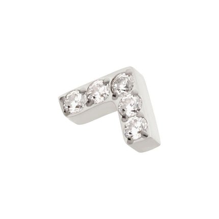 Invictus Titanium Internally Threaded Prong Set  5 Round CZ Chevron Shape Top