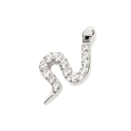Invictus Titanium Internally Threaded Pave Set 13 Clear CZ Snake Top