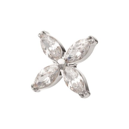 Invictus Titanium Internally Threaded 4-Marquise Flower Gem Top