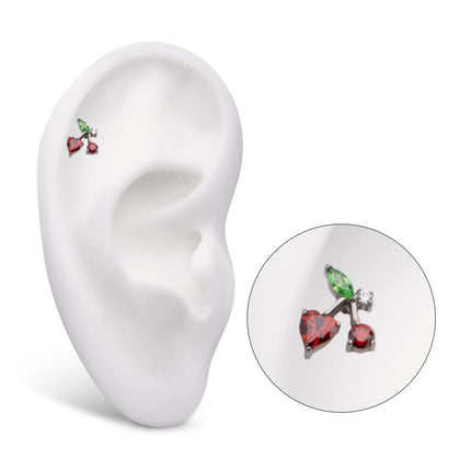 Invictus Titanium Internally Threaded Prong Set Multi Gem Cherry Top